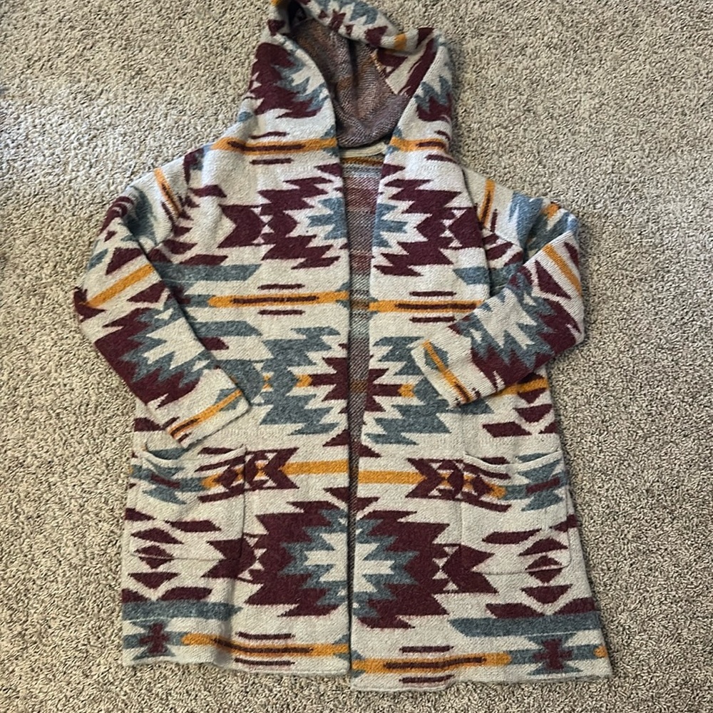 Joie Hooded Open-Front Cardigan in Cream, Burgundy, Slate, Mustard